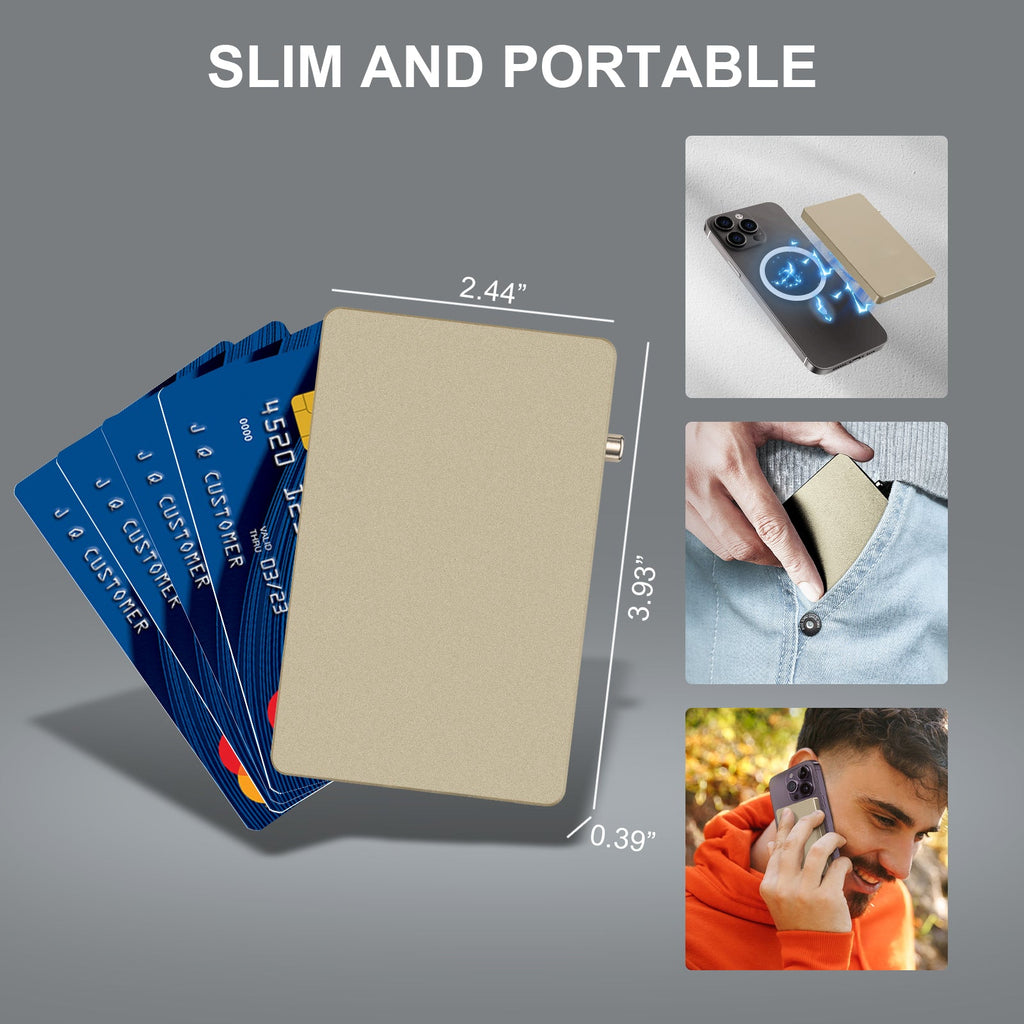 TOYFID RFID Slim Pop-Up Karten-Brieftasche – Minimalistischer Aluminium-Metallhalter für Männer