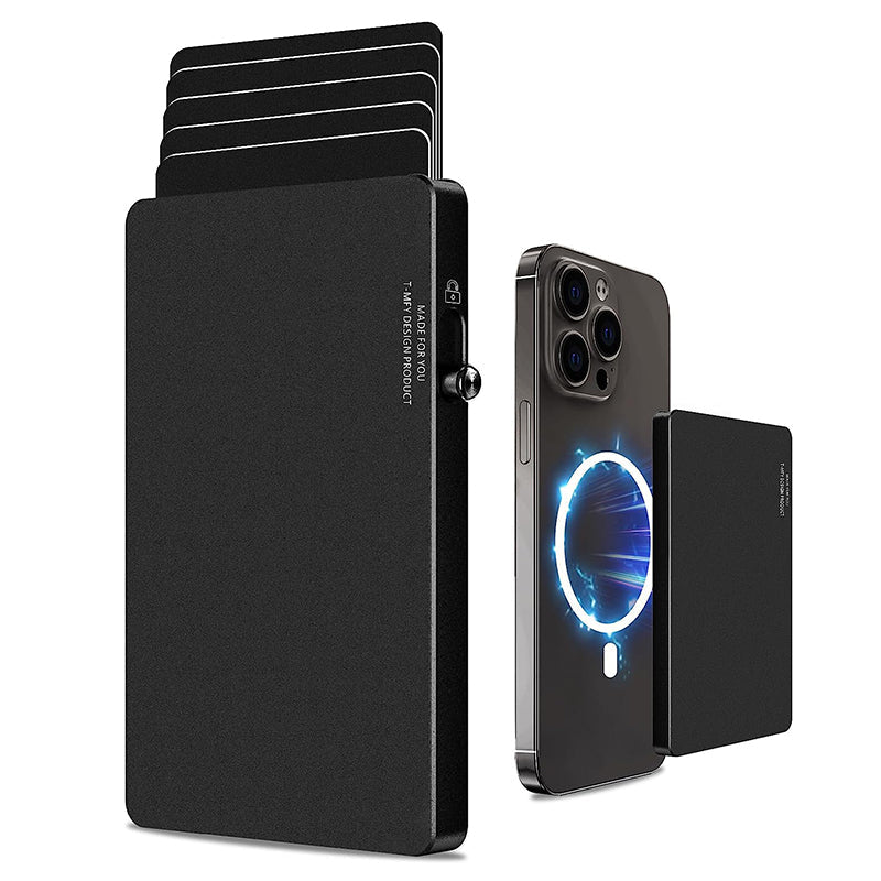 TOYFID RFID Slim Pop-Up Card Wallet — Minimalist Aluminum Metal Holder for Men