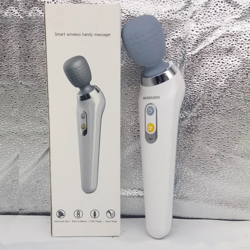 Waterproof Rechargeable Massage Wand — 5-Speed Neck &amp; Body Vibrating Kneading Massager