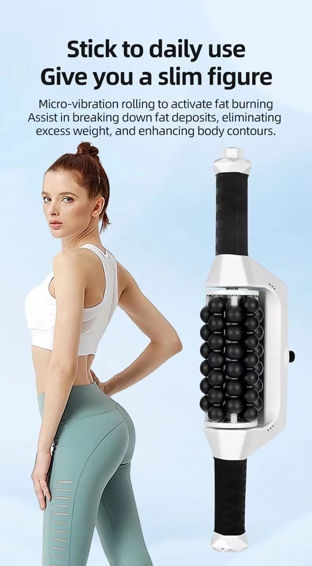 Wiederaufladbarer Anti-Cellulite-Körperroller — Hochfrequenz-Vibrations-Schlankheitsmassagegerät