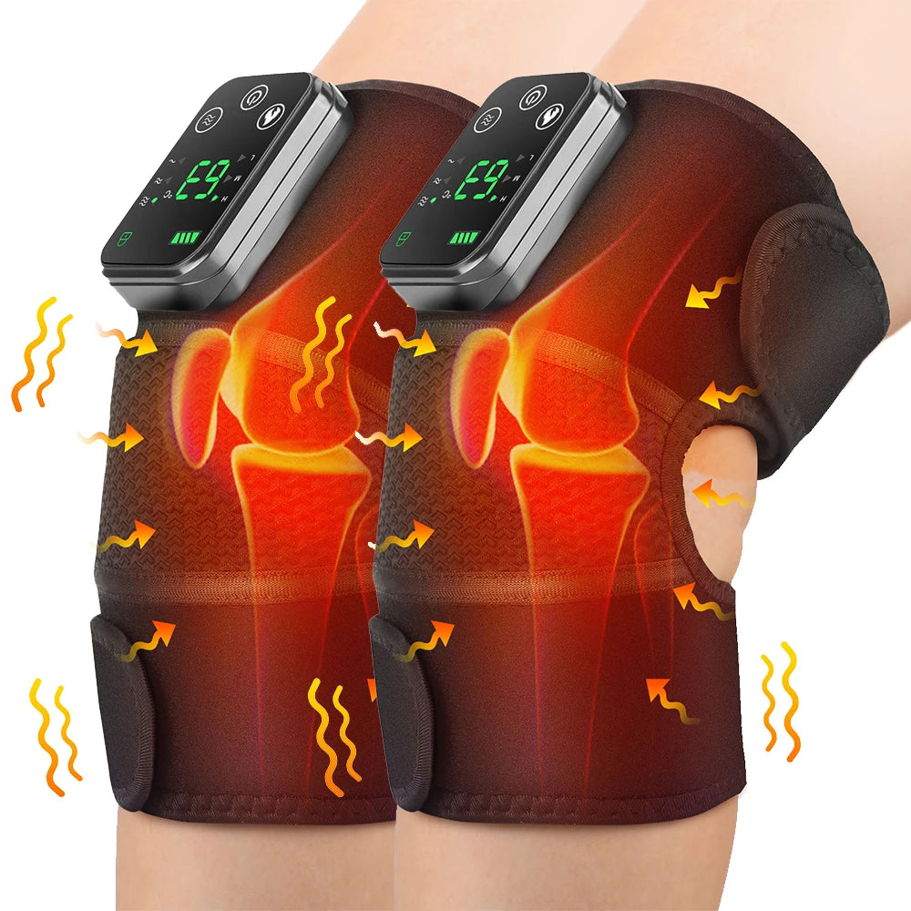 Rechargeable Knee Massager with Heat — 3-Gear Vibration for Knee, Shoulder &amp; Leg Pain Relief