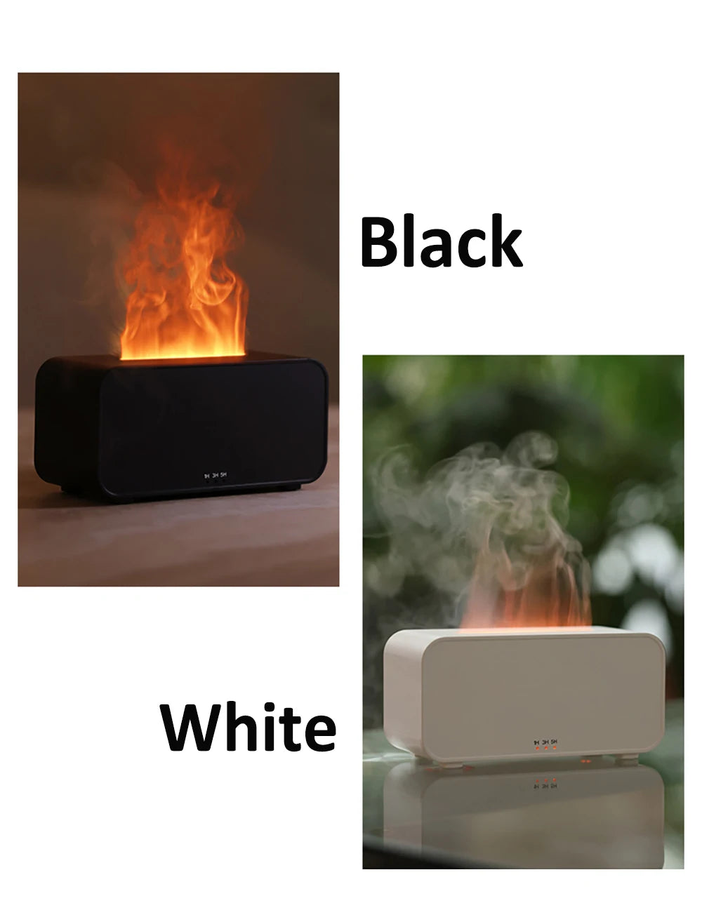 Mini Flame Aroma Diffuser — 7 Color LED Humidifier with Timer for Bedroom &amp; Office