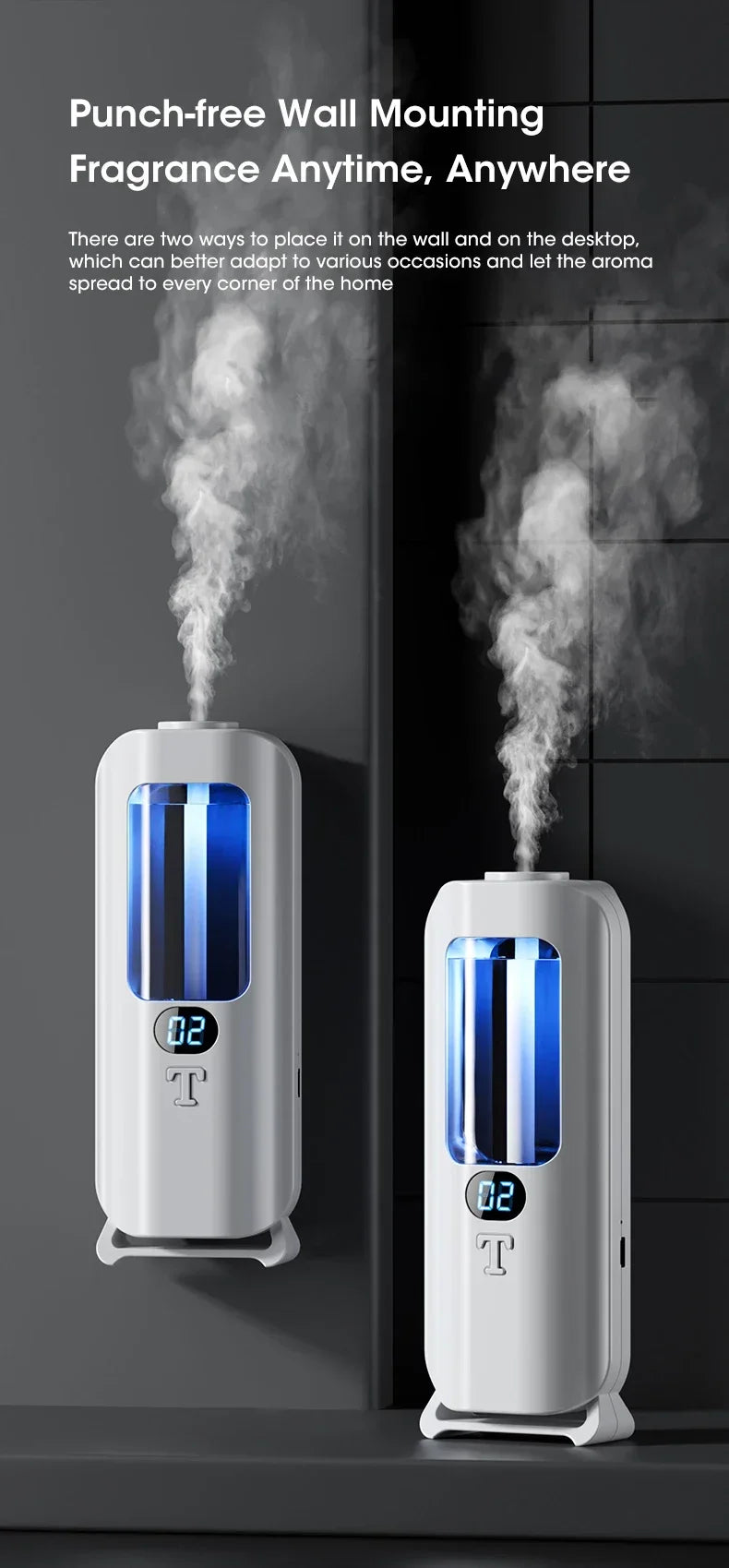 Wiederaufladbarer, tragbarer Aroma-Diffusor – 5 Modi, kabellos für Zuhause, Auto & Büro