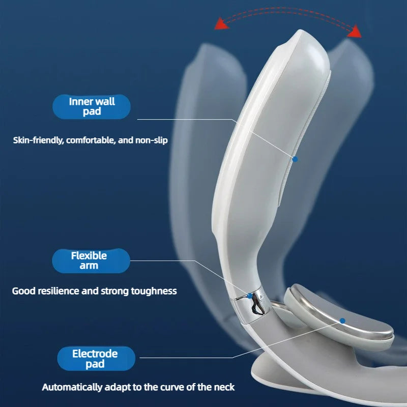 Portable Smart Electric Neck Massager — Cervical Spine Relief, Rechargeable &amp; Wearable