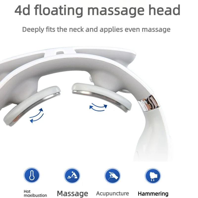 Portable Smart Electric Neck Massager — Cervical Spine Relief, Rechargeable &amp; Wearable