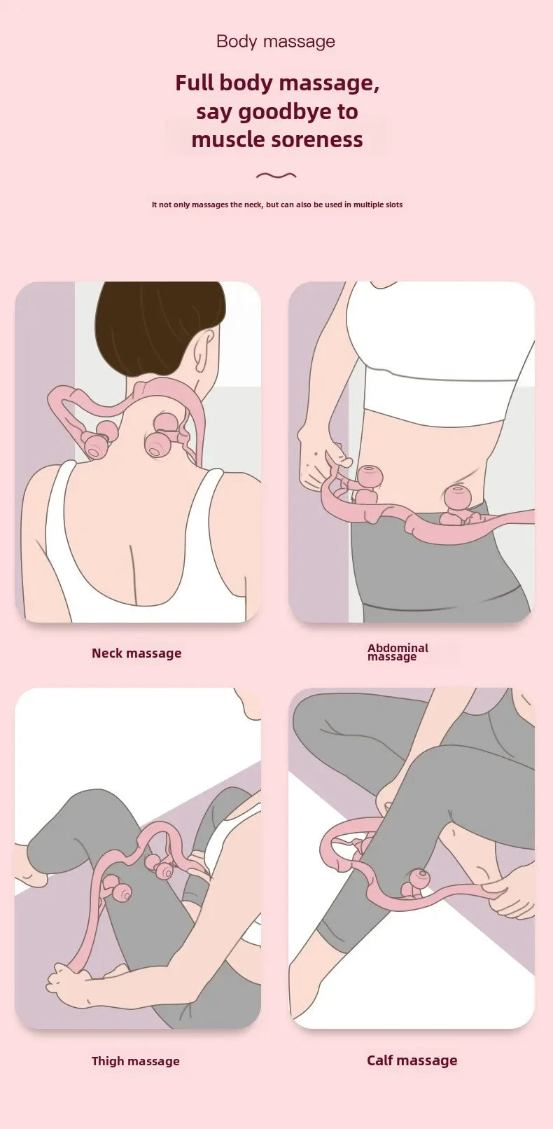 Multifunktionales Hand-Nackenmassagegerät – Knetwerkzeug für Nacken, Schultern und Taille