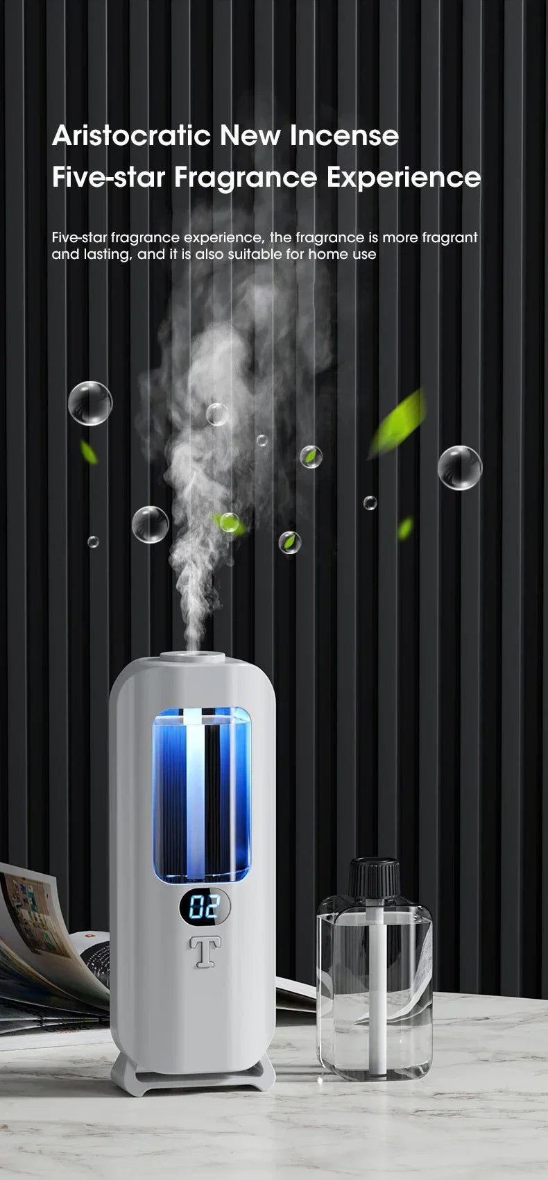 Wiederaufladbarer, tragbarer Aroma-Diffusor – 5 Modi, kabellos für Zuhause, Auto & Büro