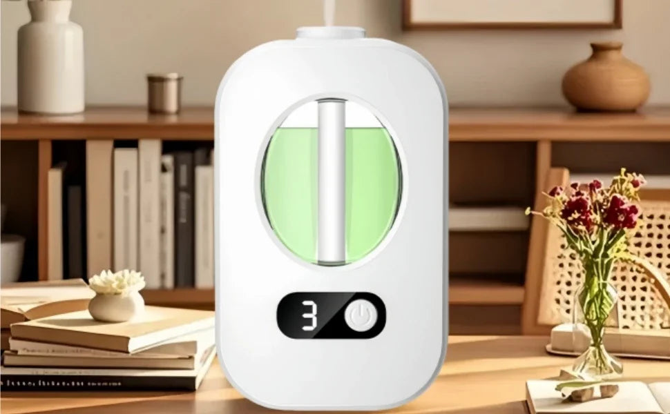 Automatischer Desktop-Aromadiffusor – USB-wiederaufladbarer Zerstäuber mit austauschbarer Duftkartusche
