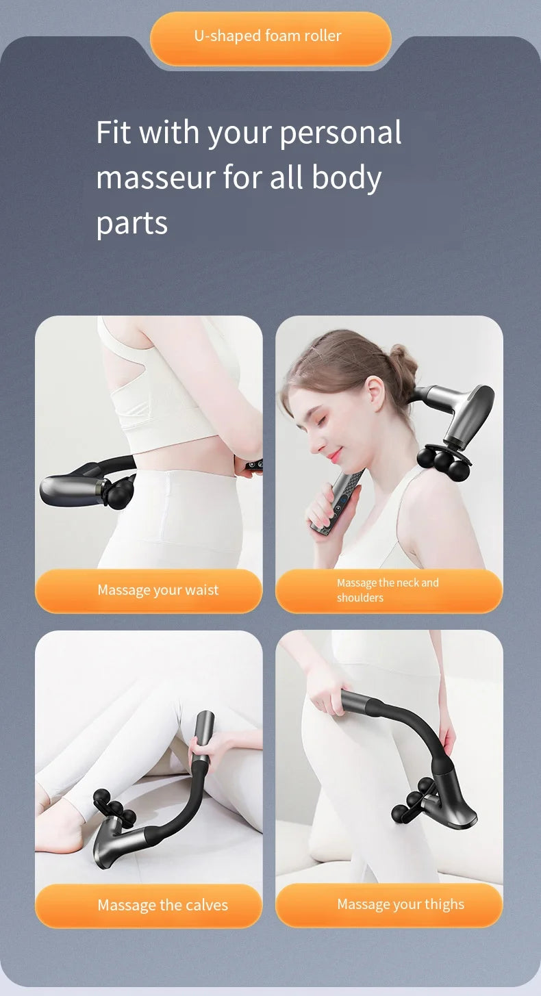 Smart Electric Faszienpistole – Rückenmassagegerät mit langem Griff, wiederaufladbares Perkussionsgerät