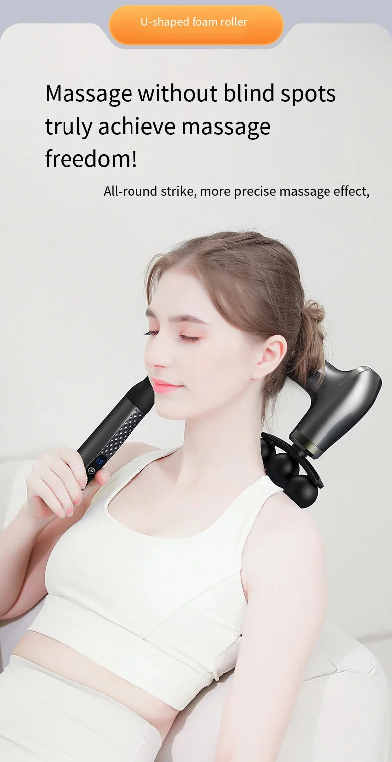 Smart Electric Faszienpistole – Rückenmassagegerät mit langem Griff, wiederaufladbares Perkussionsgerät