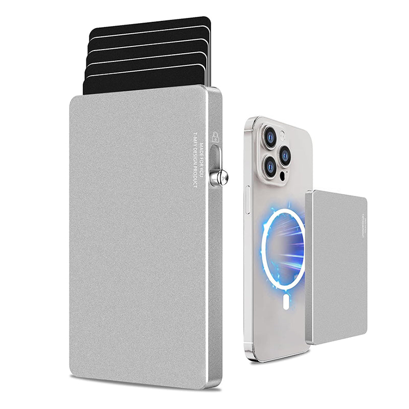 TOYFID RFID Slim Pop-Up Card Wallet — Minimalist Aluminum Metal Holder for Men